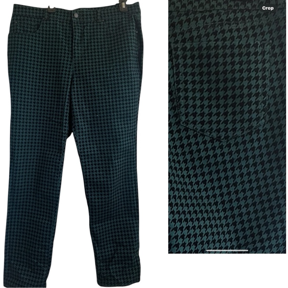 Charter Club Houndstooth pants size 18. Green and black stretch holidays